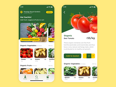 Organic veggie App adobexd clean concept dribbble illustration ios ui