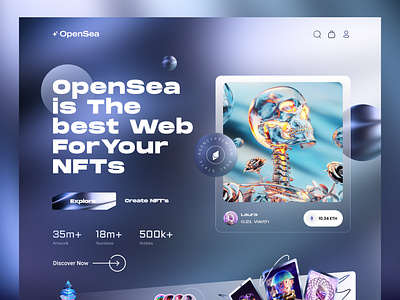 NFT Website Design game website gaming nft nft market nft marketplace nft ui nft website opensea opensea redesign web design