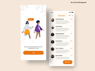 Messaging app UI adobexd app design clean ui dailyui message app messaging messaging app minimal mobile app mobile app design ui uiux