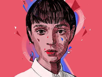 Beholder of her eyes 2d character flat illustration illustrator magazine people portrait portrait art portrait illustration portrait painting portraits vector