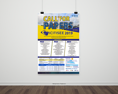 poster ICITISEE 2019 branding conference design flat illustration logodesign minimal portfolio posters publications