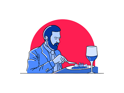 Dinner Time ai avatar design illustration vector