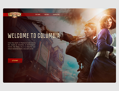 Site for game Bioshock: Infinity bioshock bioshock infinity concept concept art concept design design firstscreen game gaming gaming website graphic design ui ux ui design uidesign uiux videogame videogames webdesign website website design