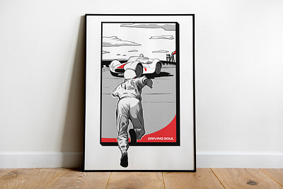 Le Mans inspired Poster Print 60s design illustration minimal poster retro vector wallart