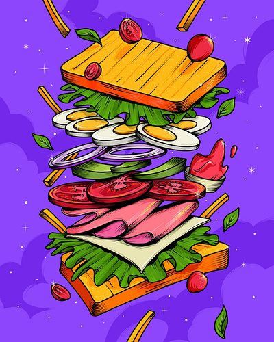 Sandwich 🥪 art design illustration sajid sandwich vector