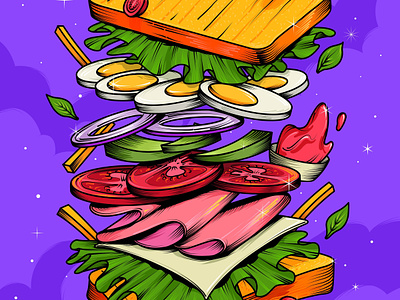 Sandwich 🥪 art design illustration sajid sandwich vector