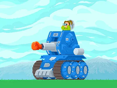 Punch Tank artwork fun gameart illustration illustrator indiedev indiegame pixelart pixelartist pixels retrogames tank videogame videogameart