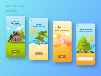 Onboarding with Planity app #dailyui #023 023 app application dailyui design getstarted illustration onboarding onboarding screen onboarding screens onboarding ui planity planner planning ui userinterface vacation vacations vector