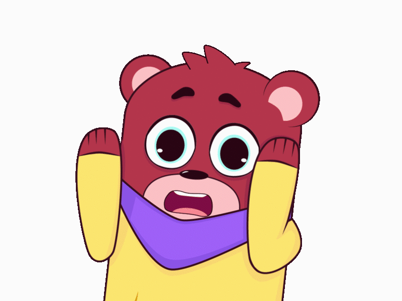 Scared Bear 2d animation animator bear character design emoji flat gif illustration logo motion motion graphic sticker ui