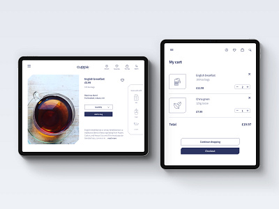 Cuppa - Online store UI design online shop online shopping online store tea ui ui design