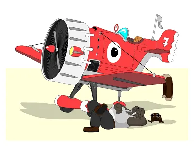 Pilot's rest anthropomorphic character design graphic illustration illustration art illustrator vector