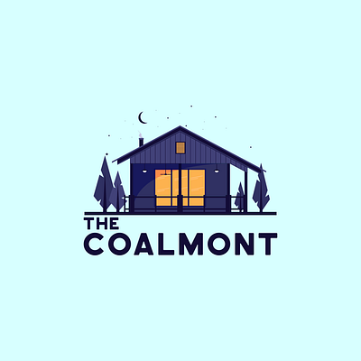 Logo design concept for Cabin Company 2d a logo blue brand branding building logo cabin campfire camping fun home logo house logo illustration logo logo mark logodesign minimal logo modern logo nature night logo