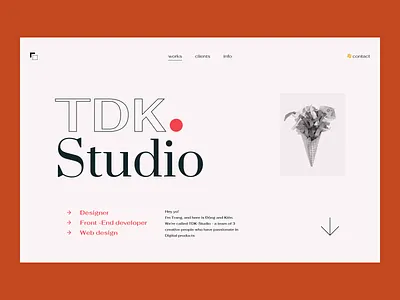 TDK Studio - Another concept agency case study clean concept creative dailyui grid hero header interaction design layout minimal minimalist portfolio showcase simple typo typography ui user inteface user interface