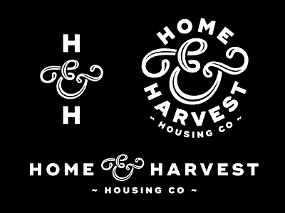 Home & Harvest Logo ampersand branding corporate identity design flourish home illustration lettering logo logo design matt vergotis verg