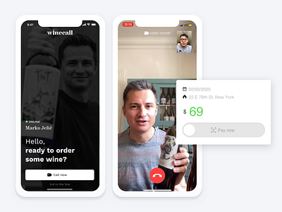 Call To Shop for Winecall app illustration pay video webdesign website wine wine label