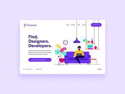 Homework UI designer developer gig sideproject ui uidesign uiux website