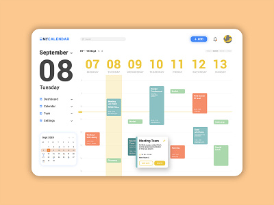 Calendar UI calendar calendar app calendar design calendar ui daily ui dailyuichallenge dashboad dashboard ui design interface interface design mobile app mobile ui organization organize planning ui ui design user interface web