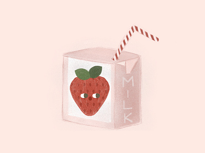 strawberry milk characterdesign drawing illustration illustrationartists milk strawberry strawberry milk