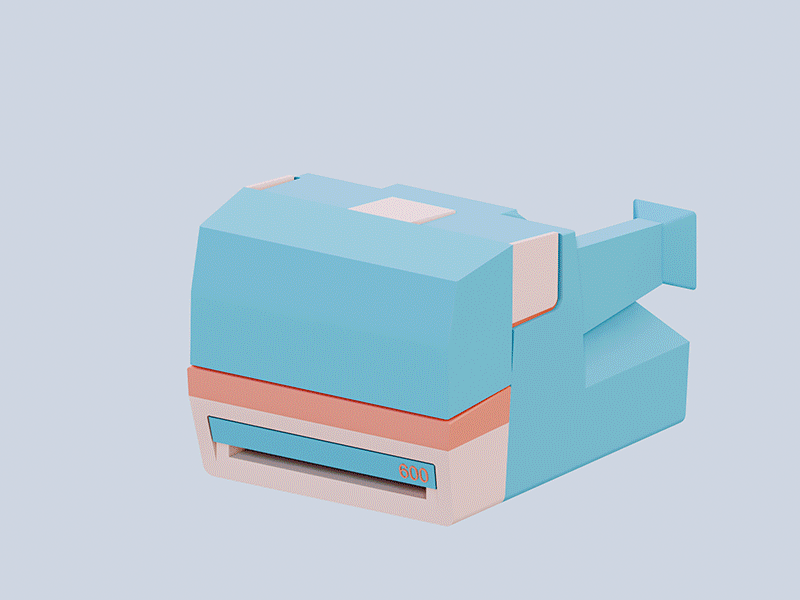 Polaroid 600 3d art 3dillustration 3drender animation design graphic illustration nostalgia polaroid