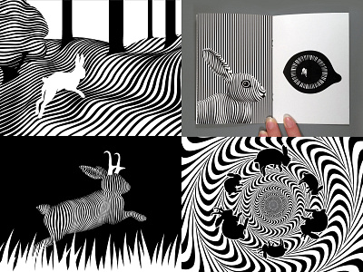 Jackalope graphic design illustration lines opart