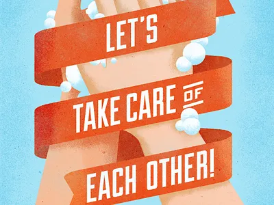 Carry On Campaign Poster branding covid 19 design illustration poster process propaganda wash hands