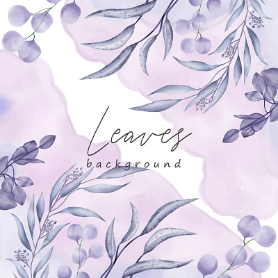 Elegant purple watercolor floral and leaves background background beauty botanical bouquet card engagement floral flower frame illustration invitation leaf leaves pattern poster template wallpaper watercolor wedding wreath