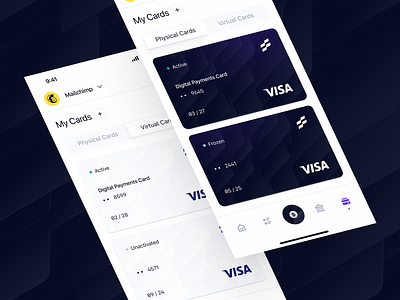 Winden: Cards Page | Finance App app banking card design cards cards page credit card crypto defi digital digital bank faas finance mobile app payment saas transaction