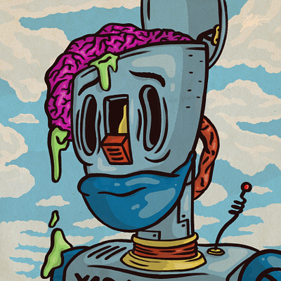 Mindless Robot • Digital Illustration character illustration illustration illustration digital procreate rubberhose