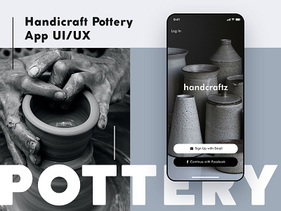 Handicraft Pottery App Design advertising art branding clean design colors cover design font graphic illustration minimalist mobile app mockup new design online shop trending ui uiux ux web