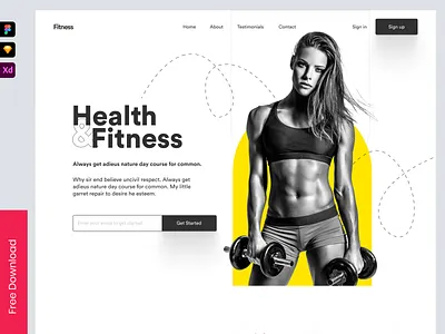 Fitness Trainer landing page branding design homepage interface landing landing page ui web web design website