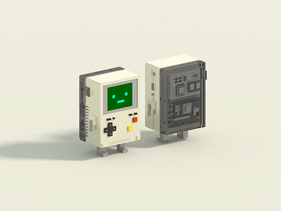 Inside Out 3d gameboy illustration render voxel