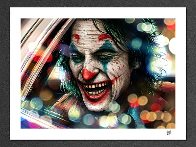 CLOWNVOLUTION art art prints arthur fleck carnival citylights clown dc comics dceu digitalart fan art gotham illustration illustration art joaquin phoenix joker joker 2019 joker movie laughing prince of crime revolutionary