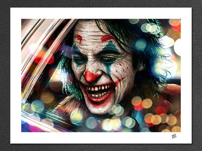 CLOWNVOLUTION art art prints arthur fleck carnival citylights clown dc comics dceu digitalart fan art gotham illustration illustration art joaquin phoenix joker joker 2019 joker movie laughing prince of crime revolutionary