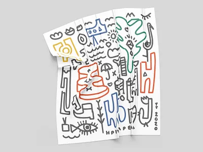 TonTon 2020 graphic design illustration ipadpro line drawing mockup pattern poster poster design