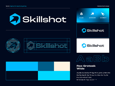 Skillshot Brand Overview blue branding comet design esports gaming logo logomark shot skill sky star