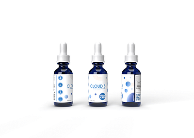 Cloud 8 Water Soluble CBD Package Design 3d branding cbd design hemp identity mockup package design package mockup packagedesign packaging render