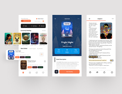 Book Reading App animation book book reading books app branding case study dashboard freebie illustration inspiration landing page marketing material design minimalist reading app web design