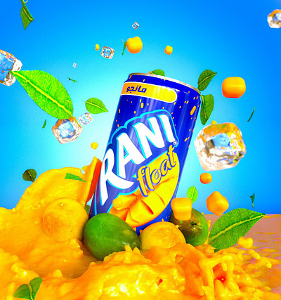 Rani Poster 3d design 3dsmax branding cinema4d desin ice juice mango poster product design rani