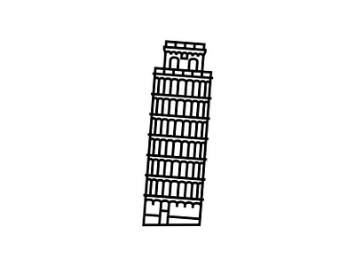 Leaning Tower of Pisa, Italy architecture blackandwhite icon icondesigner iconography logo logodesign logodesigner minimal icon minimalism minimalist minimalist design