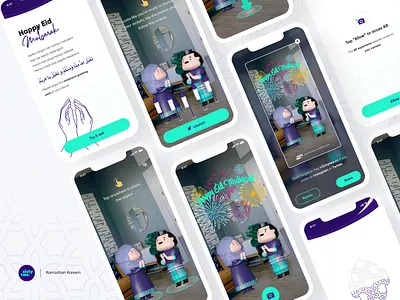 AR Greeting Card | Happy Eid Mubarak 8thwall augmentedreality characters eid greetings lebaran mixedreality webar xr