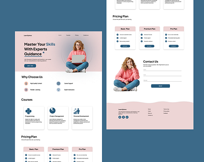 Learnsphere || E learning Website Landing page courses platform design digital learning e learning ed tech education website knowledge platform landing page learning platform online courses student portal ui ui design user interface visual design