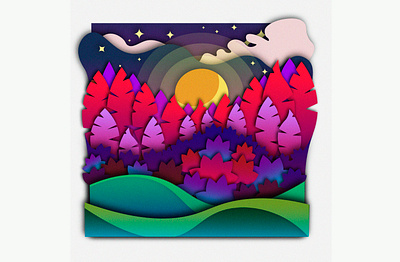 Tender Is the Night design illustration papercut vector