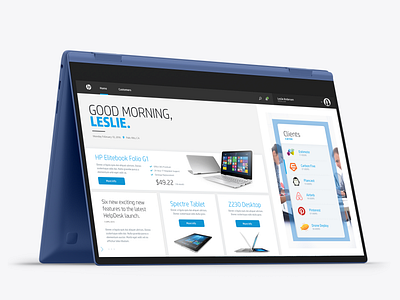 HP dashboard design interactive interface ui