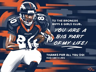 Boys & Girls Club Rod Smith Mural Art alumni art broncos club colorado denver denver broncos football ipad kids nfl player procreate youth