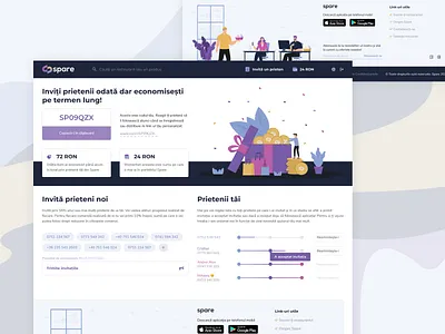 Reefer a friend / Invite a friend - Web Page application clean eat food gamification invite invite a friend reefer a friend referral restaurant restaurant invitation saas startup ui ux web web app web ui webdesign website