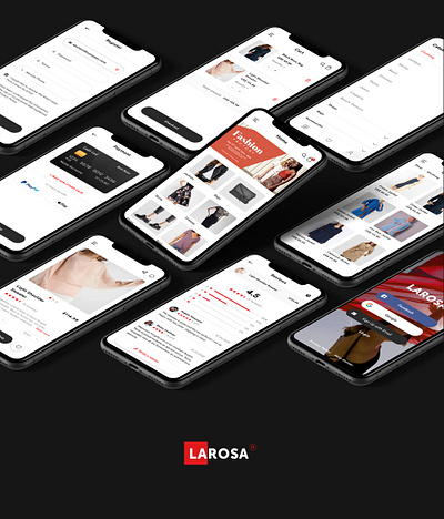 La Rosa clothing application app black branding clean concept creative design fashion minimal red ui ux web