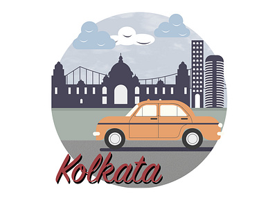 Kolkata yellow cab branding design flat icon icon design icon set illustration illustrator print vector