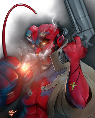 HellBoy comics concept concept art darkhorse fantasyart hellboy illustration magic marvel photoshop art superhero