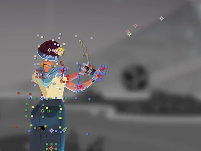 Character AR Animation - Breakdown 2d 2d animation 3d animation ar character illustration loop mograph motion graphics smartphone