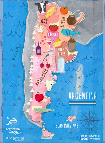 Argentina Map color graphic design illustraion maps